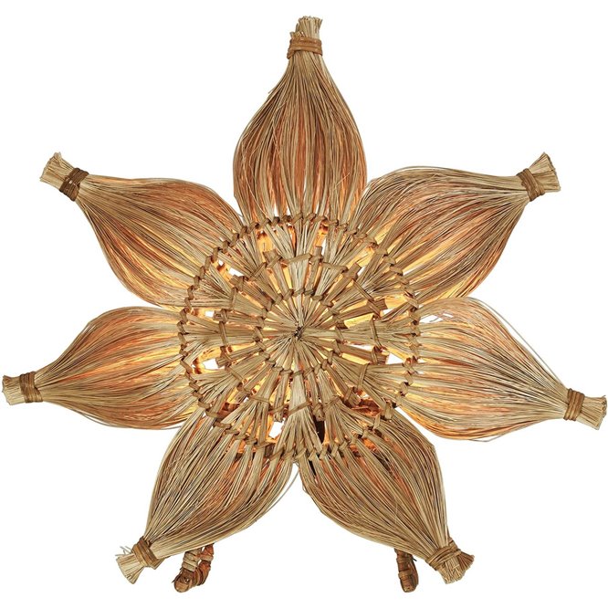 Lampa gwiazda stołowa boho PR Home zapalona